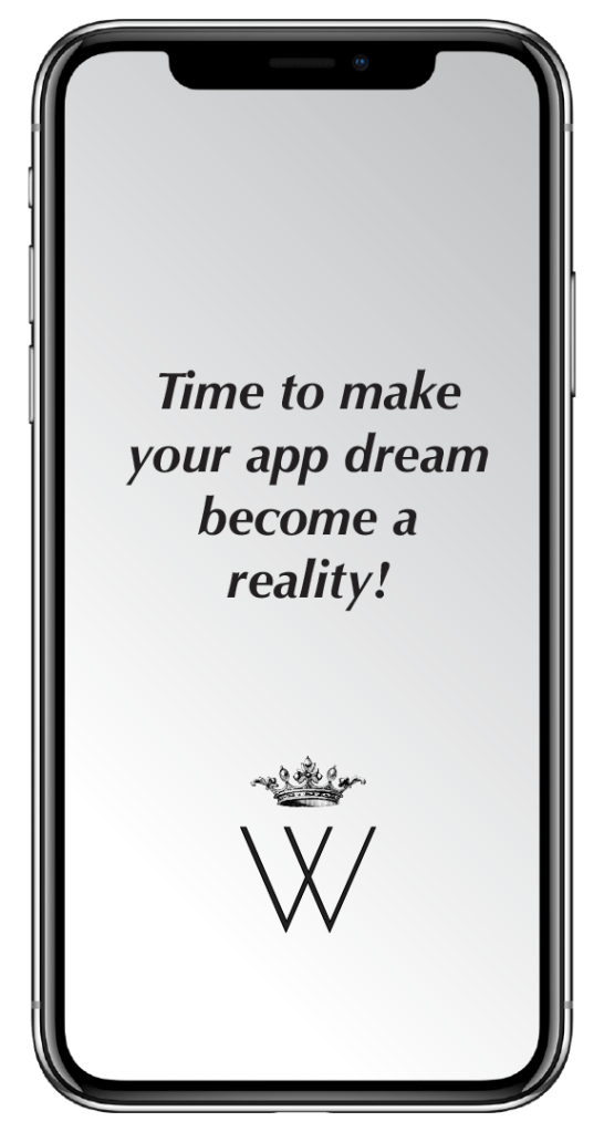 Winnona Partners App development promo image in iPhone X screen